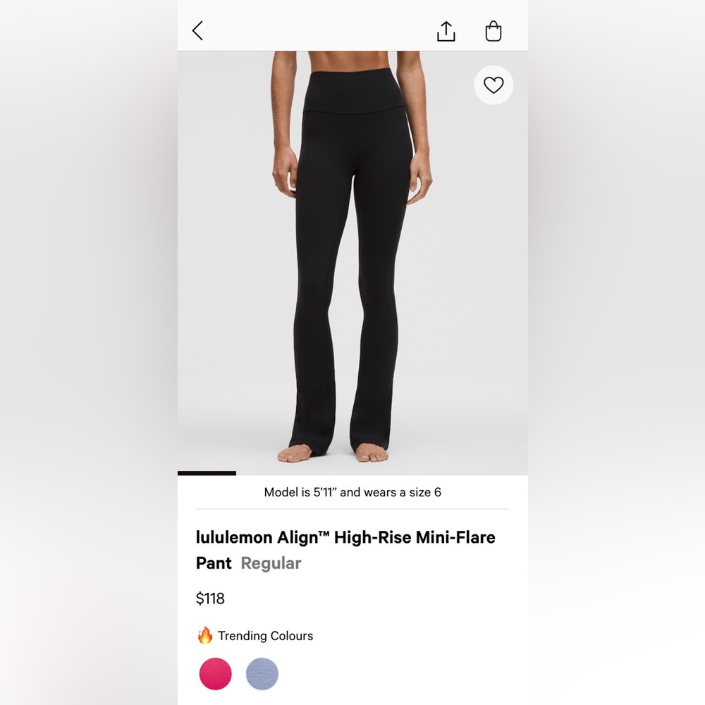 Lululemon Align, High Rise Mini Flare Leggings